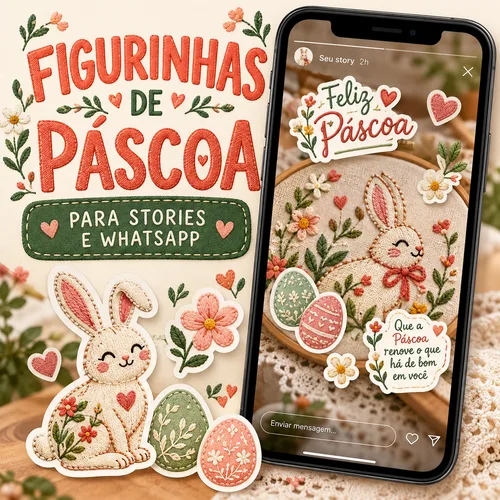 Mockup das figurinhas de Páscoa