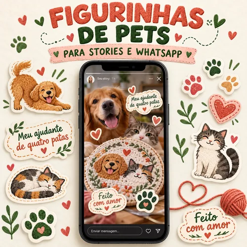 Mockup das figurinhas de pets