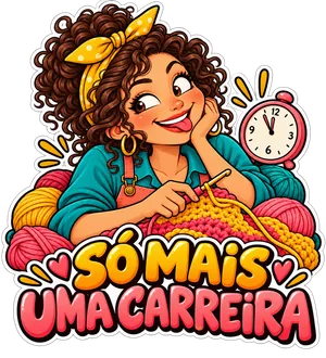 Figurinha de artesã em estilo meme 9