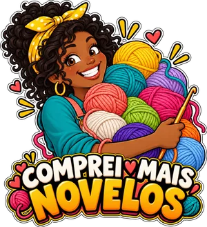Figurinha de artesã em estilo meme 10