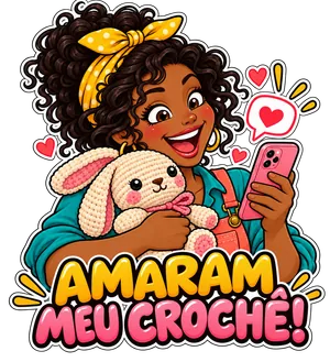 Figurinha de artesã em estilo meme 14